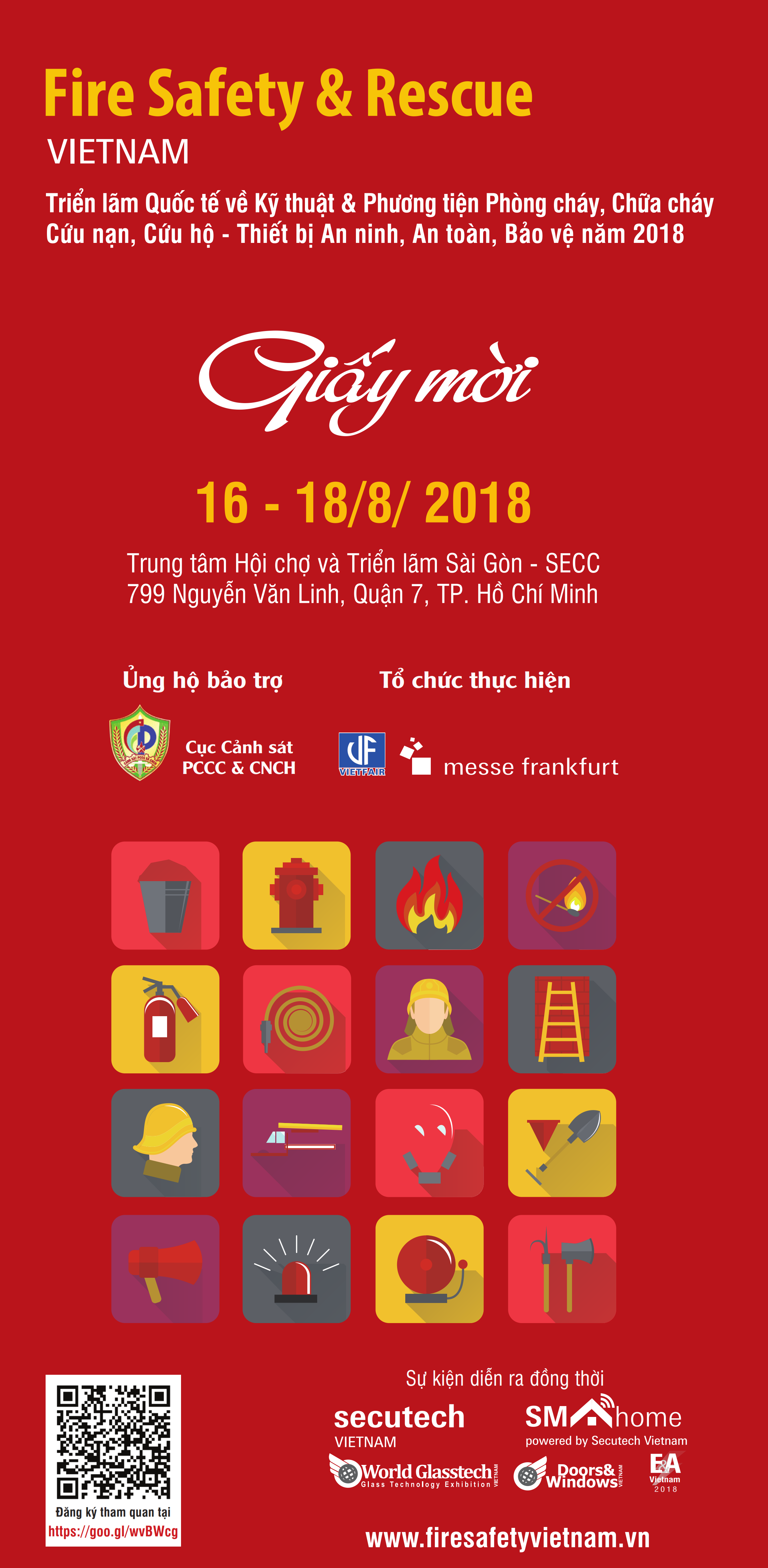 KÍNH MỜI THAM QUAN GIAN HÀNG TẠI TRIỂN LÃM QUỐC TẾ VỀ KỸ THUẬT, PHƯƠNG TIỆN PCCC&CNCH 2018 (17/07/2018)